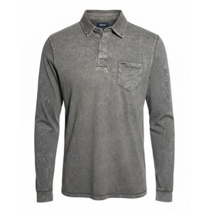 Buffalo David Bitton Men's Kimmy Long-Sleeved Polo Top w/ Pocket Blue Indigo XXL